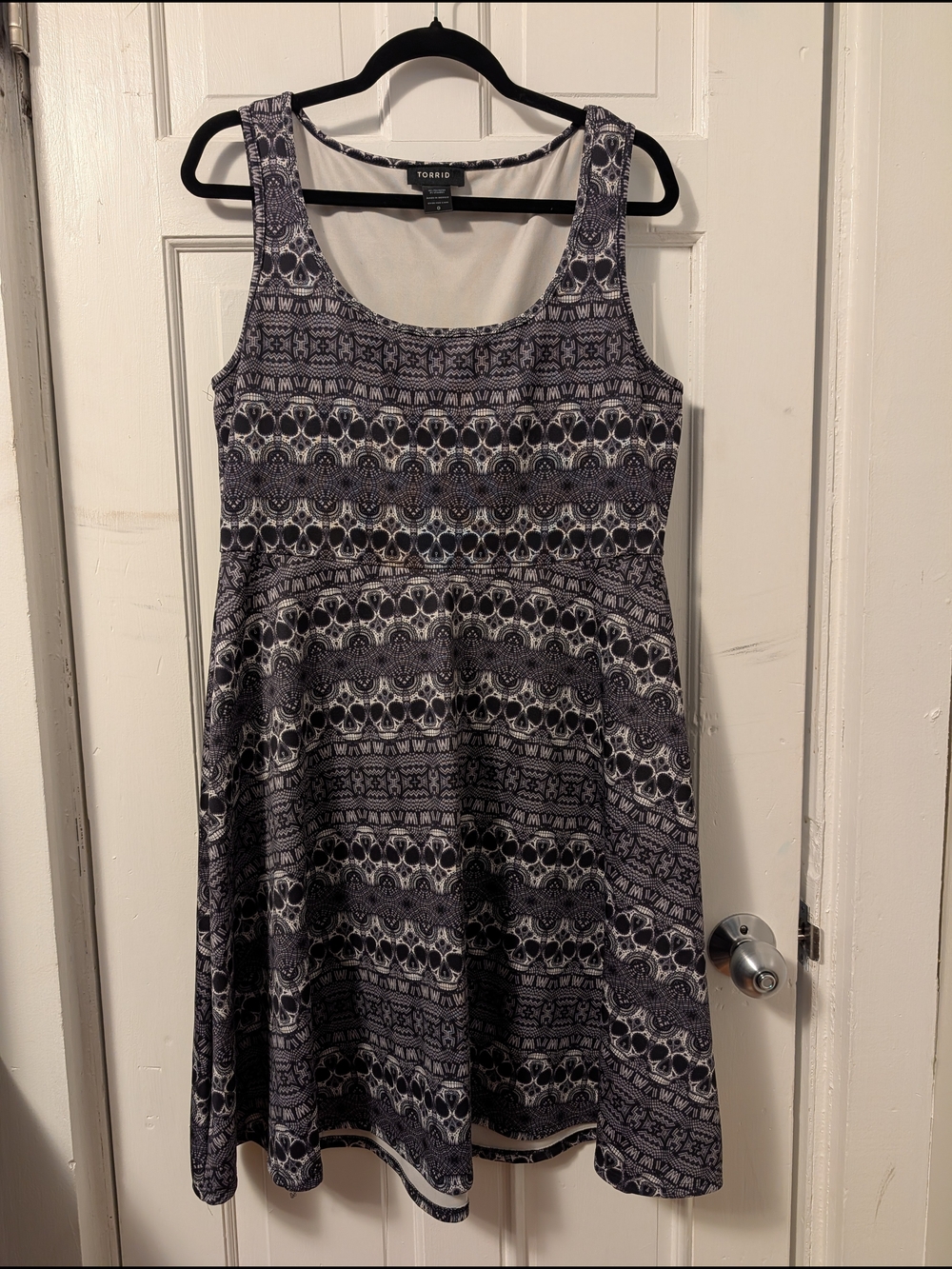 Torrid Black & White Skull Scoop Neck Dress